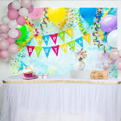 Lofaris Bunte Luftballons Konfetti Banner Geburtstagshintergrund für fröhliche Feiern professionelle Fotostudio-Requisiten