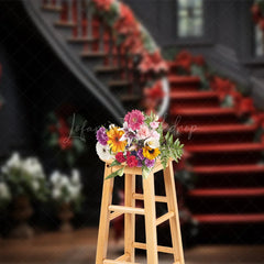 Lofaris Christmas Decoration Staircases Holiday Backdrop