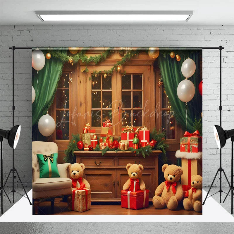 Lofaris Christmas Room With Teddy Bears Gifts Cozy Backdrop
