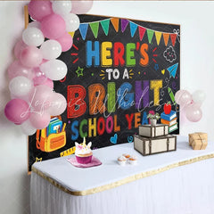 Lofaris Colorful Chalkboard Back to School Backdrop with School Supplies Vibrant Educational Photo Booth Background for Classroom Decor