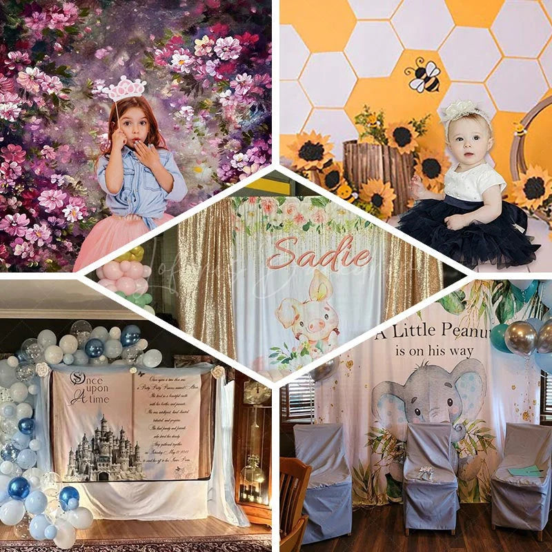 Lofaris Colorful Variant Magic Pine Tree Christmas Backdrop