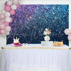 Lofaris Cosmic Glitter Bokeh Backdrop Blue and Purple Sparkle Photography Background