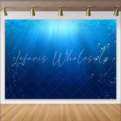 Lofaris Deep Blue Sea with Sun Rays Photography Backdrop Underwater Bubbles and Dark Water Background