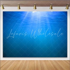 Lofaris Deep Blue Underwater Photography Backdrop with Sunlight Rays and Ripples Serene Ocean Background for Photo and Aquatic Party Decor