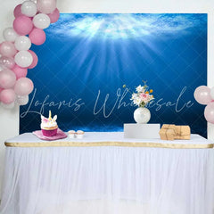 Lofaris Deep Blue Underwater Sun Rays Backdrop Ocean Surface Marine Landscape Party Decor Photography Background