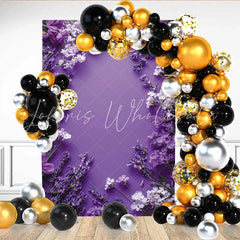 Lofaris Deep Purple Lavender Floral Backdrop Spring Flower Frame for Simple Portrait Studio