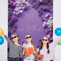 Lofaris Deep Purple Lavender Floral Backdrop Spring Flower Frame for Simple Portrait Studio