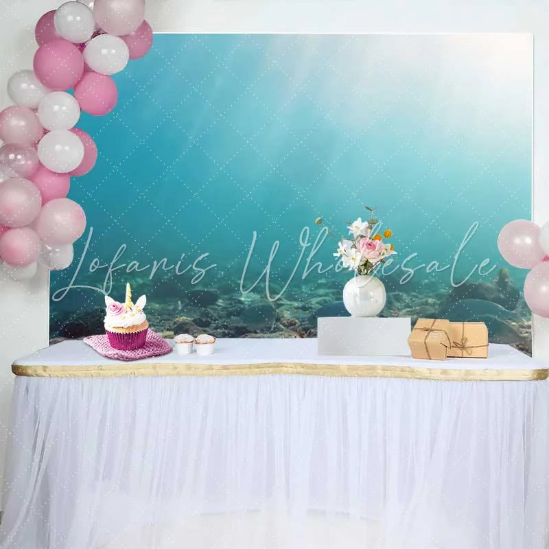 Lofaris Deep Sea Underwater World Photography Backdrop Tropical Fish and Sunbeams Ocean Floor Background