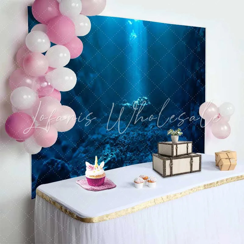 Lofaris Deep Underwater Trench Ocean Backdrop Sun Rays Marine Landscape Party Decorations Photography Background