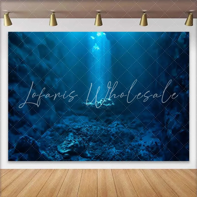 Lofaris Deep Underwater Trench Ocean Backdrop Sun Rays Marine Landscape Party Decorations Photography Background