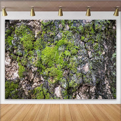 Lofaris Detailed Green Mossy Tree Bark Photography Backdrop Natural Forest Texture Background for Studio Portrait