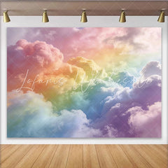 Lofaris Dreamy Rainbow Cloud Photography Backdrop Soft Pastel Sky Background for Studio Photoshoot and Party Decor