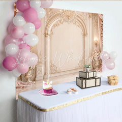 Lofaris Elegant Fine Art Photography Backdrop with Arched Wall and Flowers Luxurious Studio Background for Portrait Photoshoot
