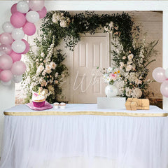 Lofaris Elegant Floral Wedding Backdrop with White Flowers and Greenery Arch Romantic Photo Booth Prop for Event Decor