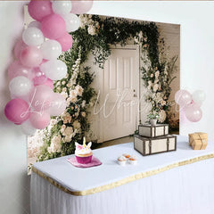 Lofaris Elegant Floral Wedding Backdrop with White Flowers and Greenery Arch Romantic Photo Booth Prop for Event Decor