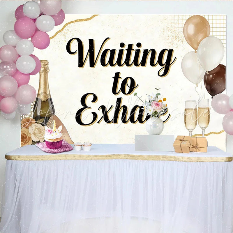 Lofaris Elegant Gold and Cream Birthday Backdrop with Champagne and Balloons Sparkling High Heel Photo Background for Women’s Party Decor