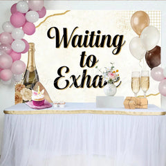 Lofaris Elegant Gold and Cream Birthday Backdrop with Champagne and Balloons Sparkling High Heel Photo Background for Women’s Party Decor