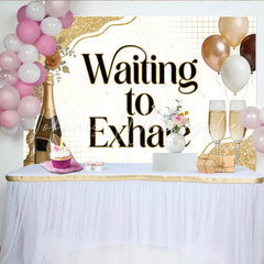 Lofaris Elegant Gold Glitter Adult Birthday Backdrop Champagne and High Heel Party Background for Celebration
