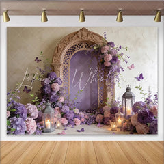 Lofaris Elegant Purple Floral Archway Fine Art Photography Backdrop Romantic Studio Background for Portraits and Events