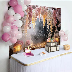 Lofaris Enchanted Forest Floral Photography Backdrop with Blossoms Romantic Birdcage Background for Studio Photography