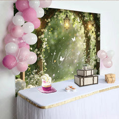 Lofaris Enchanted Garden Photography Backdrop with White Flowers Beautiful Studio Background for Romantic Photoshoot