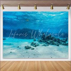 Lofaris Exotic Coral Reef and Sandy Seabed Photography Backdrop Turquoise Ocean Underwater Nature Background