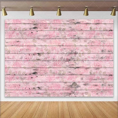Lofaris Faded Pink Wood Floral Backdrop Subtle Watercolor Rose and Leaves Photography Background