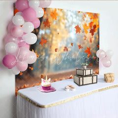 Lofaris Falling Orange Leaves Autumn Forest Photography Backdrop Beautiful Natural Scenery Background for Studio Photoshoot