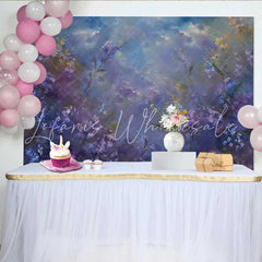 Lofaris Fine Art Abstract Purple Floral Backdrop Impressionist Wildflower Oil Painting Studio Background