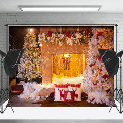 Lofaris Fireplace Santa Claus Christmas Photography Backdrop