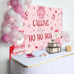 Lofaris Funny Pink Christmas Backdrop Cute Santa Claus Party Photography Background