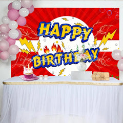 Lofaris Gotta Catch ’Em All Birthday Backdrop Pok¨¦mon Inspired Comic Art with Lightning Anime Video Game Party Decor