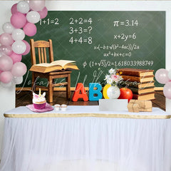 Lofaris Green Chalkboard Classroom Photography Backdrop Back to School Learning Studio Background with ABC Letters and Books