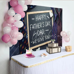 Lofaris Happy Fathers Day Dad Chalkboard Backdrop with Ties and Hearts Elegant Photography Background for Family Celebration
