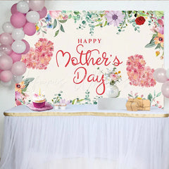 Lofaris Happy Mother’s Day Floral Photography Backdrop with Heart Roses and Greenery Elegant Party Decor for Mom Celebration