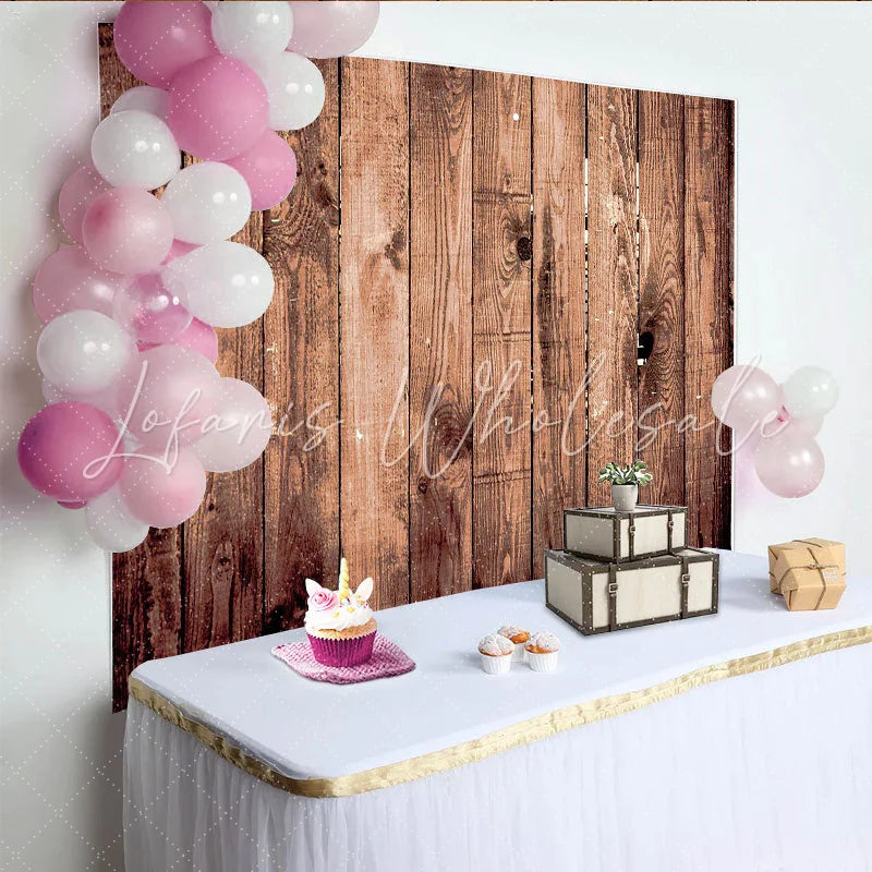 Lofaris Heart Knot Wood Backdrop Rustic Brown Timber Plank Photography Background
