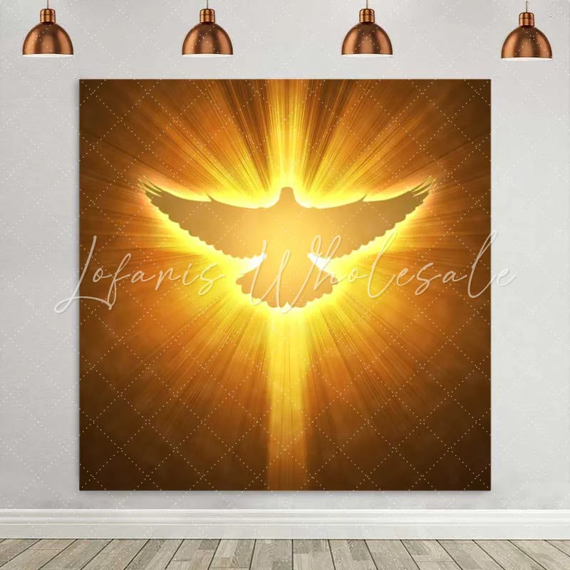 Lofaris Holy Spirit Dove Backdrop Golden Radiance and Divine Light for Easter Celebration