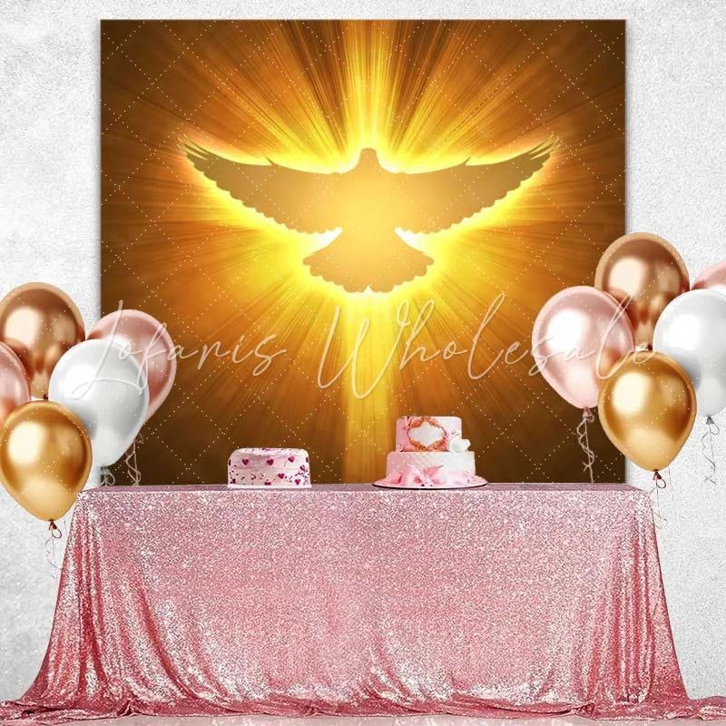 Lofaris Holy Spirit Dove Backdrop Golden Radiance and Divine Light for Easter Celebration