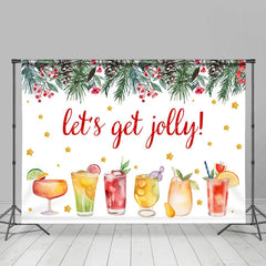 Lofaris Lets Get Jolly Cherry Fruit Drinks Christmas Backdrop