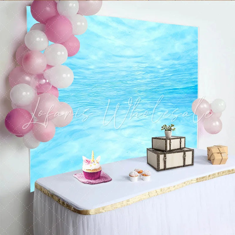 Lofaris Light Blue Abstract Water Photography Backdrop with Rippling Surface Serene Studio Background for Underwater Photoshoot