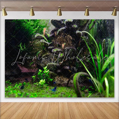 Lofaris Lush Green Aquatic Plant Natural Scenery Photography Backdrop Vibrant Underwater Plant Background for Studio Photoshoot