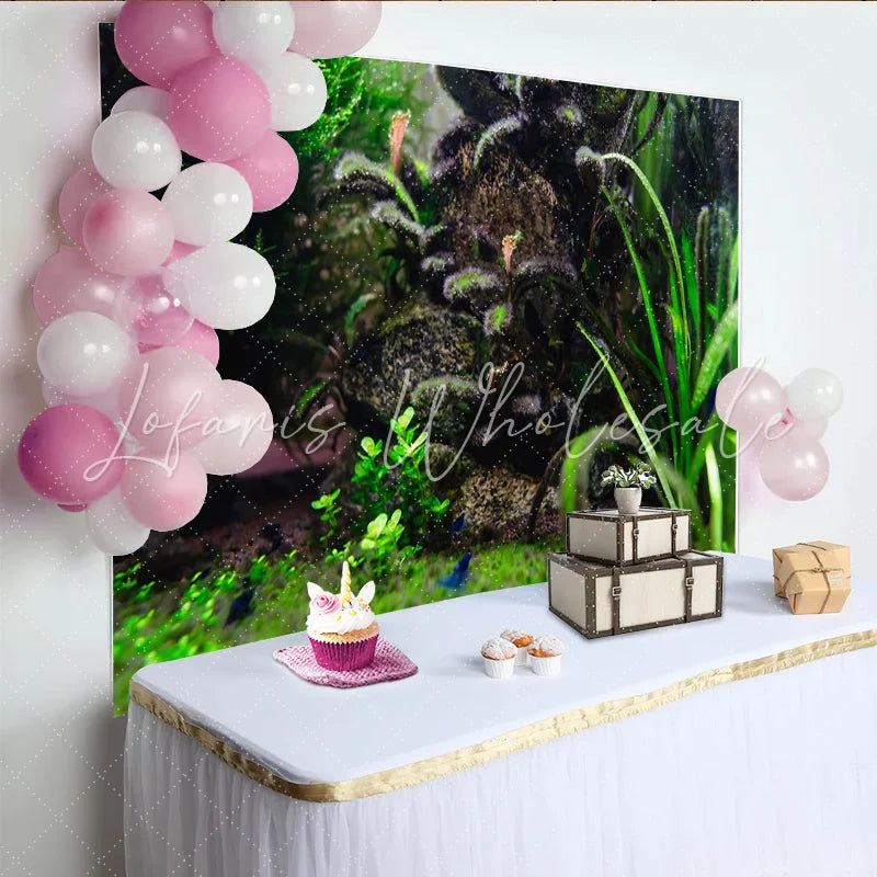 Lofaris Lush Green Aquatic Plant Natural Scenery Photography Backdrop Vibrant Underwater Plant Background for Studio Photoshoot