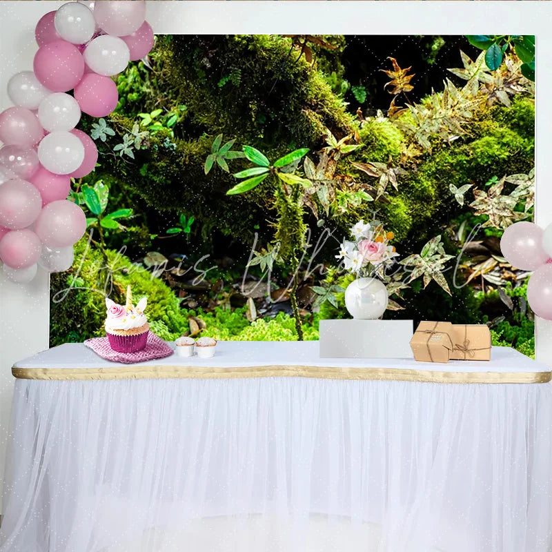 Lofaris Lush Green Moss Forest Photography Backdrop Natural Leaves and Tree Texture Studio Background for Professional Photoshoot