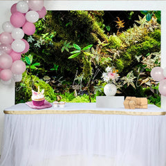 Lofaris Lush Green Moss Forest Photography Backdrop Natural Leaves and Tree Texture Studio Background for Professional Photoshoot