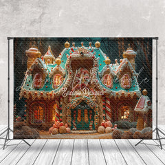 Lofaris Luxurious Candy Gingerbread House Christmas Backdrop