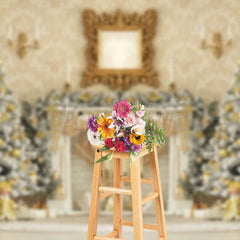 Lofaris Luxury Retro Palace Wall Trees Christmas Backdrop