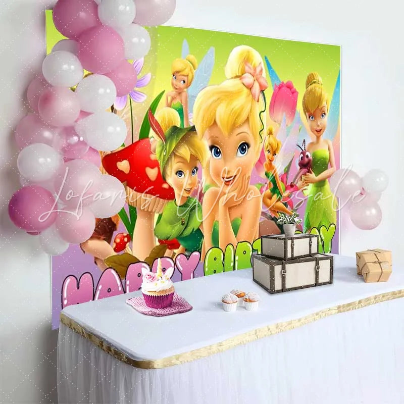 Lofaris Magic Fairy Happy Birthday Backdrop Colorful Pixie Woods Girls Princess Party Photography Background