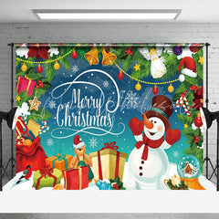 Lofaris Merry Christmas Cartoon Snowman Gift Holiday Backdrop
