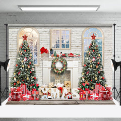 Lofaris Merry Christmas White Wall Holiday Gift Backdrop