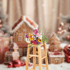 Lofaris Mini Gingerbread House Gift Snowy Christmas Backdrop